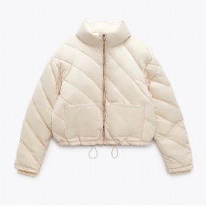 Zara Beige Puffer Jacket